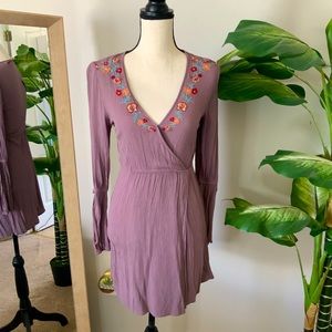 Purple mini dress flowy